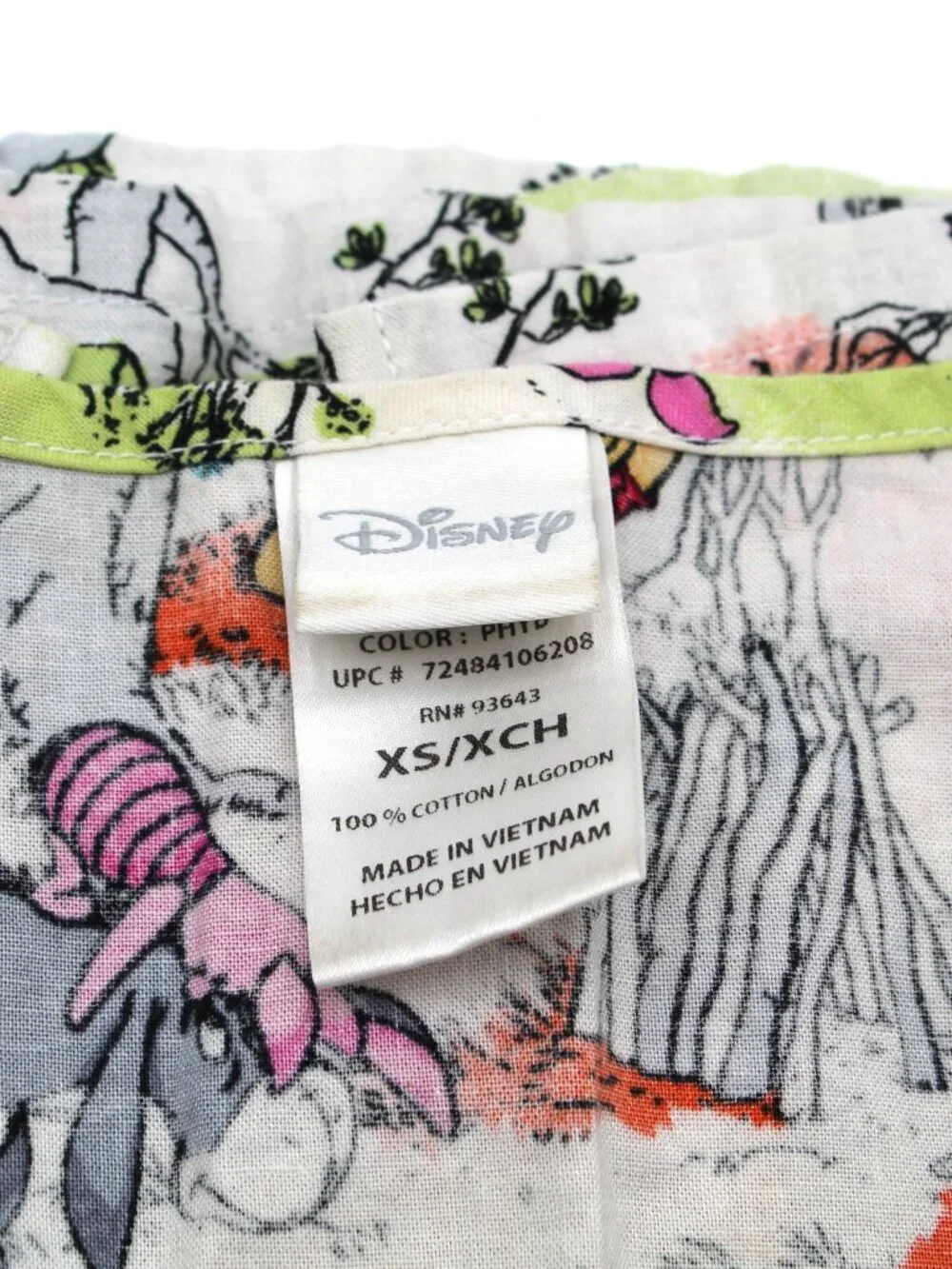 Disney Women's Winnie the Pooh & Friends Tree House Cotton V-Neck Scrub Size XS